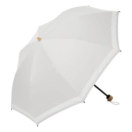 LIEBEN-0703 Folding Parasol Cool Plus UV Thermal Shielding Folding Umbrella, Ribbon, Women's, 19.7 inches (50 cm) x 8 Ribs, Fabric Uses 100% Light Shading Rate, 99.9% More Than 99.9% UV Protection, Heat Shielding Grade 1 Light Blocking, Grosgrain, white 