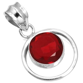Jeweloporium Red Ruby Simulated 925 Silver Pendant for Women Stone Cocktail Silver Pendant Christmas - Gift Victorian Jewelry