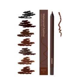 24 Hr Waterproof Eyeliner Pencil, High Pigmented Duo Sharpenable Eyeliner, Long-Lasting Makeup Eye Liner Pencils, Smudge-Proof & Sweat-Resistant Formula, Smooth and Easy to Apply (Bronze)