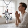 ONEFINITY Serenity Prayer Cross Necklace 925 Sterling Silver Woodwn Praying