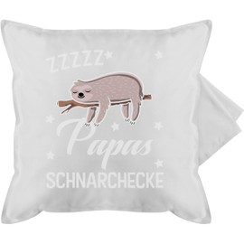 Cushion Cover – Gift for Father's Day – Daddy's Snoring Corner with Sloth White – 50 x 50 cm – Grey – Cushion Throw Pillow Dad Father's Day Gift Father Cushion Cover Pillow Daddy Men's Day Gift
