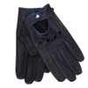 MGGMOKAY Men's Leather Car Gloves Touchscreen Leather Gloves Unlined, Black-Blue