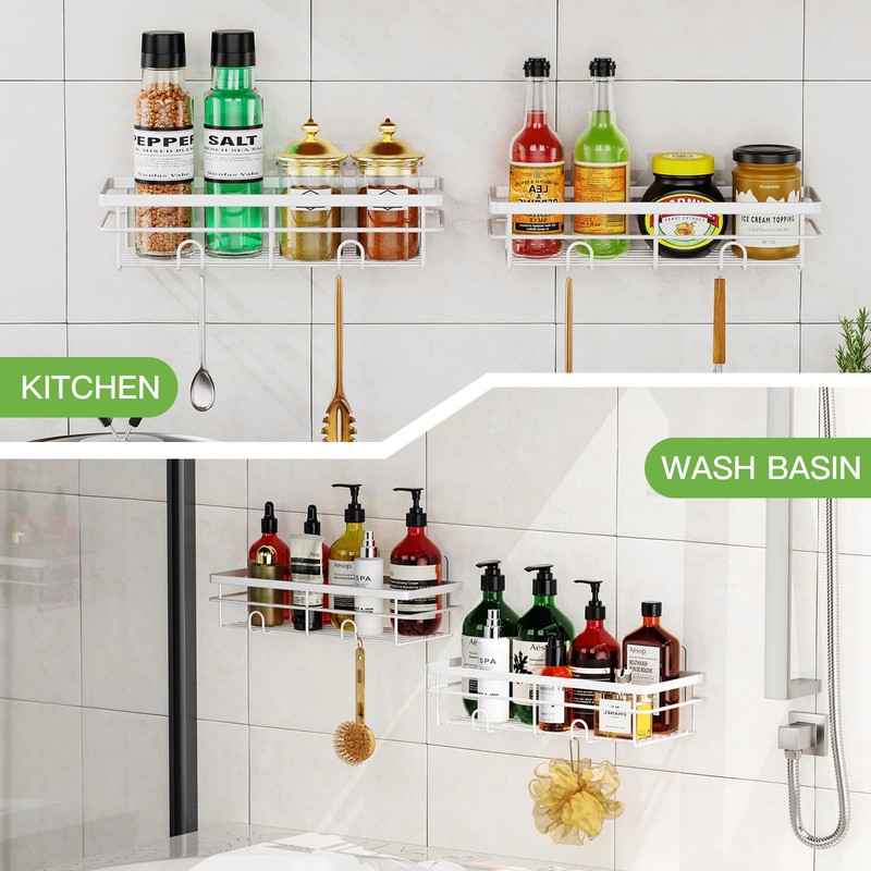 Uamector Shower Shelf, No Drilling, Rustproof, Bathroom Shelf, Shampoo Holder