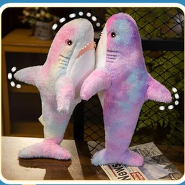 DongAi Plush Shark Toy Pillow, 31-inch Giant Shark Plush Animal Toy Super Soft and Cute Pillow Children’s Boys and Girls Room Decoration Bedtime Gift (Purple Colour - 31 inches)…