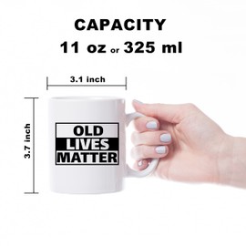 MAGEDON Old Lives Matter Ceramic Coffee Mugs for Men Women 11 oz - 50th 60th 70th Birthday Gift, Christmas Gifts, Birthday Gifts for Dad, Mum, Grandad, Grandma