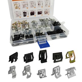 Rebvugr 100Pcs 10 Sizes Auto Car U-Clip Metal Trim Panel Spring Clip Trim Moulding Clip Kit 4A0-867-276A Replacement for Most Cars