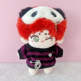 Sewn Clothes Border Sweater for Plushies 3.9 - 5.9 inches (10 - 15 cm), Pressing Goods, Red