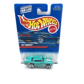 Hot Wheels #2000-105 1957 Chevy Flame tampo Unpainted Base with 57 Chevy on Base Collectible Collector Car Mattel 1:64 Scale