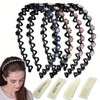 Flower Crystal Headbands for Women Non Slip, Wave Rhinestone Head