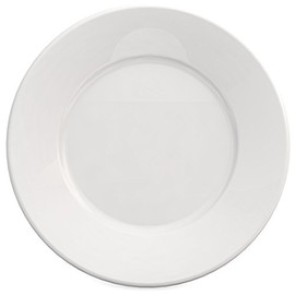 Ornamin Teller flach Ø 23,5 cm weiß, Melamin | großer hochwertiger stabiler Kunststoffteller | robustes Alltags-Geschirr, Camping, Picknick, Gemeinschaftsverpflegung | Menüteller, Speiseteller