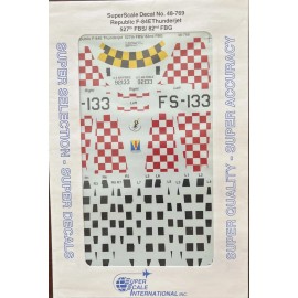 superscale decals 1/48 item 48–769 republic F–84 E thunder jet 527th FSB/82 FBG