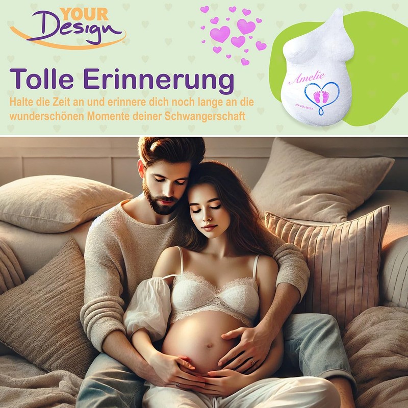 Your Design Pregnancy Gift: Baby Belly Plaster Cast Set with