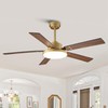 Black and Gold Ceiling Fans with Lights and Remote/APP, 52