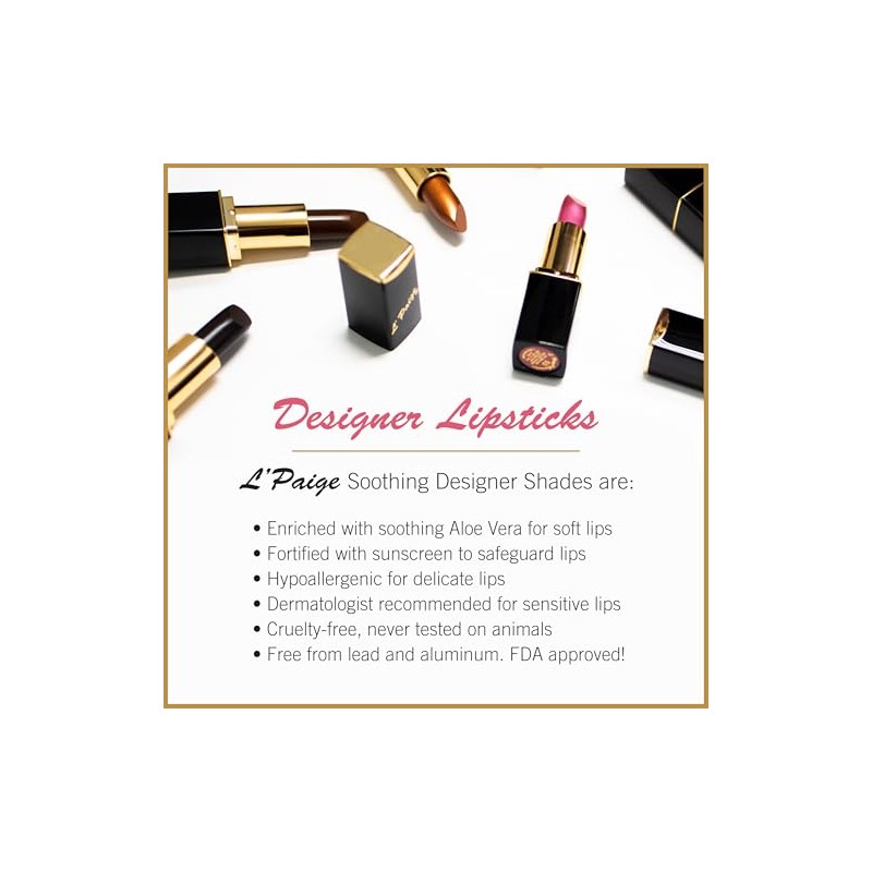 L'Paige L11 - BLACK/WHITE Split-Stick Lipstick | Aloe Vera Based,