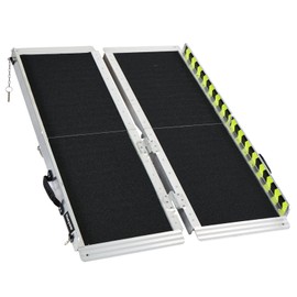 Huayaw Wheelchair Ramp 4FT, Anti-Slip Aluminum Folding Handicap Portable Ramp, Wheelchair Ramps for Home Steps, Stairs, Doorways, Scooter Ramp