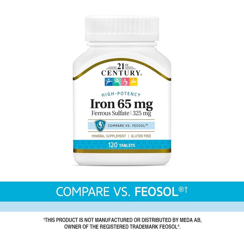 21st Century Iron 65 mg Ferrous Sulfate 325 mg Tablets,
