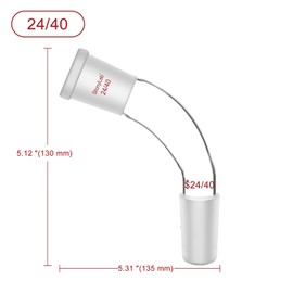 stonylab 105 Degree Curved Adapter, Borosilicate Glass Distillation Adapter 105 Degree Bent with 24/40 Outer and Inner Grinding Laboratory Glassware