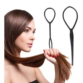 Set of 2 Hair Twister Bun or Topsytail Styling in Seconds Hairstyle Aid Set Including Video Tutorial (Dark Brown)