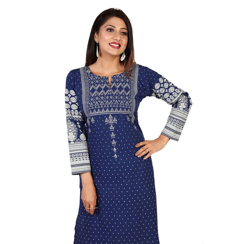 Maple Clothing Kurtis indio para mujer, túnica larga de seda