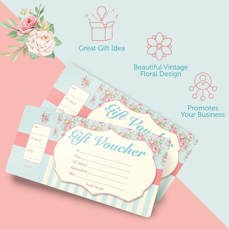 Gift Voucher with Stubes, 50 pages, 200 gsm, 99 x