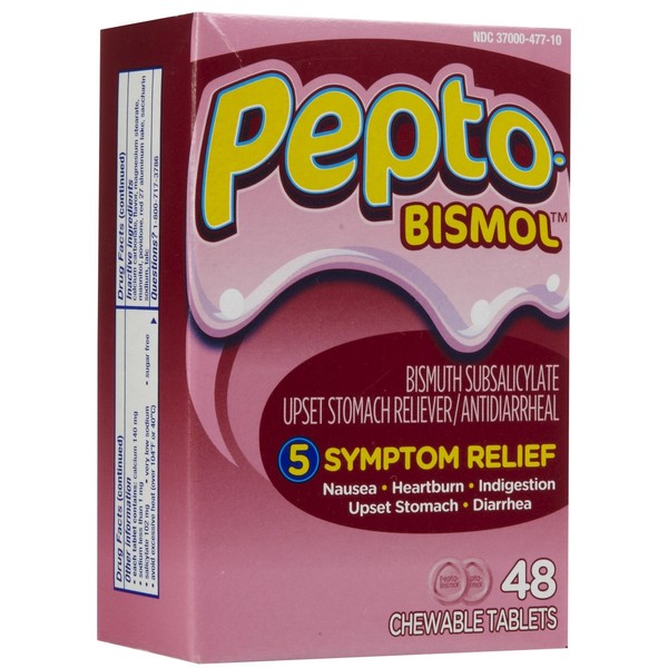 Pepto-Bismol Chewables, Regular 48 tabs