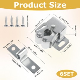 6 Stück Schnappverschluss,Möbelschnapper,Verriegelung,Camping Schrank Verschluss,Camping Schubladen Verschluss,Rollenschnäpper,Stabiler Türverschluss Oder Möbelverschluss Geeignet Für Türen Aller Art