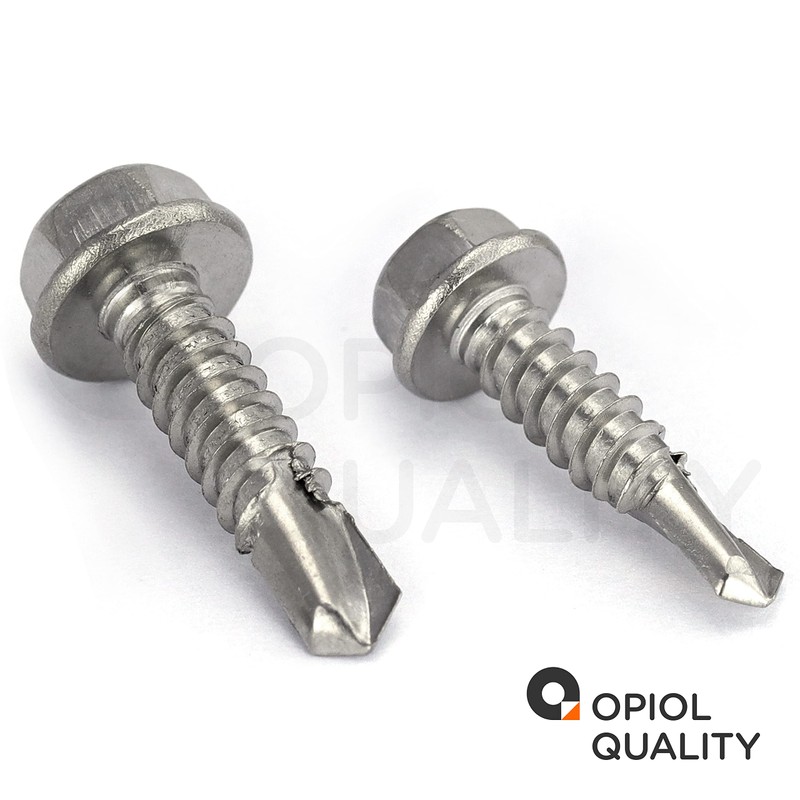 Self-drilling screws with hexagonal head and collar (shape K) 6.3