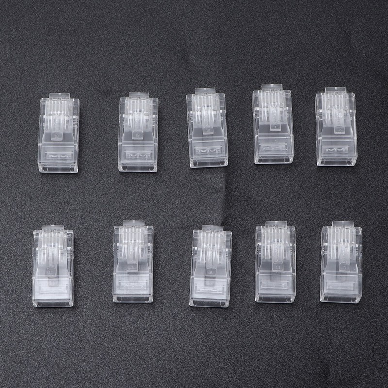 100Pcs TF2005A 8P8C RJ45 Connector CAT6 Unshielded Ethernet Crystal Head