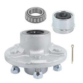 GXYWADY 5 On 4.5 Inch Trailer Hub Kit with Trailer Bearing Kit Replacement for 3500 Lbs 1-1/16 Inch to 1-3/8 Inch Spindle