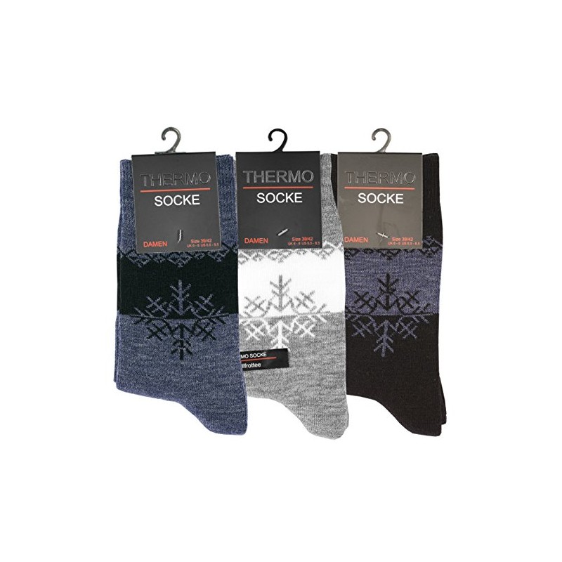 VCA 3 Pairs of Women's Thermal Socks, Winter Socks with