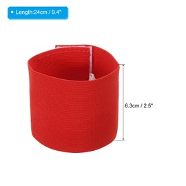 PATIKIL 9.4x2.5 Soccer Captain C Armband, 2 Pack Nylon Unisex Elastic Arm Band Adjustable for Youth Adult Team Training, Red
