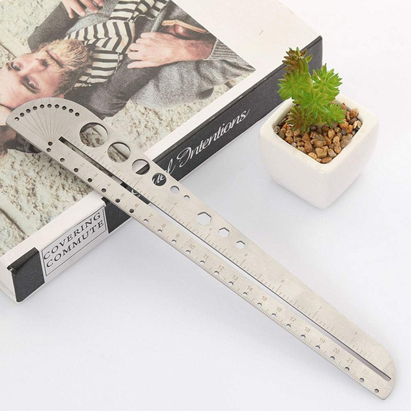 Compass Scale Ruler, Stainless Steel Multifunctional Scale Ruler Protractor Figure
