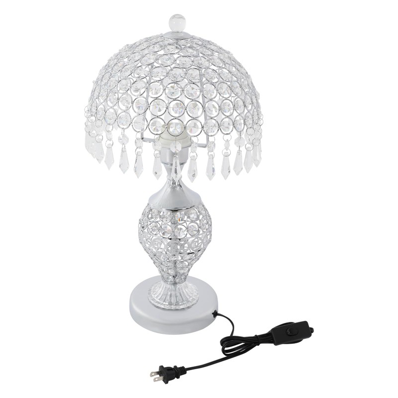 DDBESSIC Modern Crystal Table Lamp 18in High Nightstand Bedside End