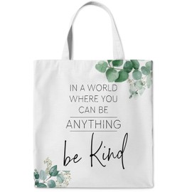 WAITPI Christian Gifts Tote Bag for Women, Be Kind Religious Baptism Canvas Shoulder Tote Bag Bags for Women with Handles, Religious Gifts Reusable Tote Bags for Women
