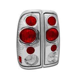 TLAPS 7422444622663 Compatible With 1997-2003 Ford F150 / 2004 Heritage / 1997-1999 F250 Light Duty / 1999-2007 F250 F350 F450 F550 Superduty Chrome Housing Altezza Tail Lights v2