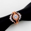 Uloveido Rose Gold Finish Round Cubic Zirconia Ladies Anniversary Wedding