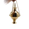 Brass Hanging Censer, Charcoal Incense Burner with Chains, 7" High
