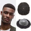 Man Weave Hair Unit Black Men Afro Toupee Hair Unit