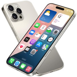 Dummy Fake Phone Model, Looks Like The Real Phone Compatible with Phone 16 PM, for Cell Phone Store Display or Send a Toy Phone for Kids (16ProMax,Natural Titanium,The Screen is Printed with Patterns)