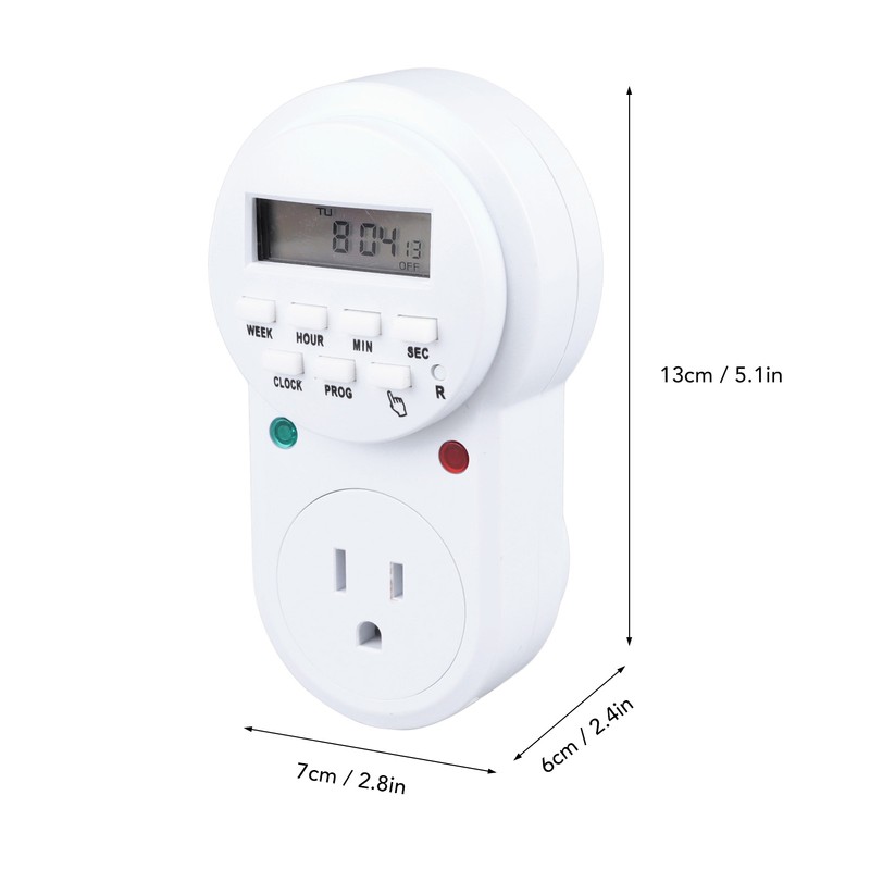 Timer Outlet 7 Day Programmable Digital Timer Plug in Light