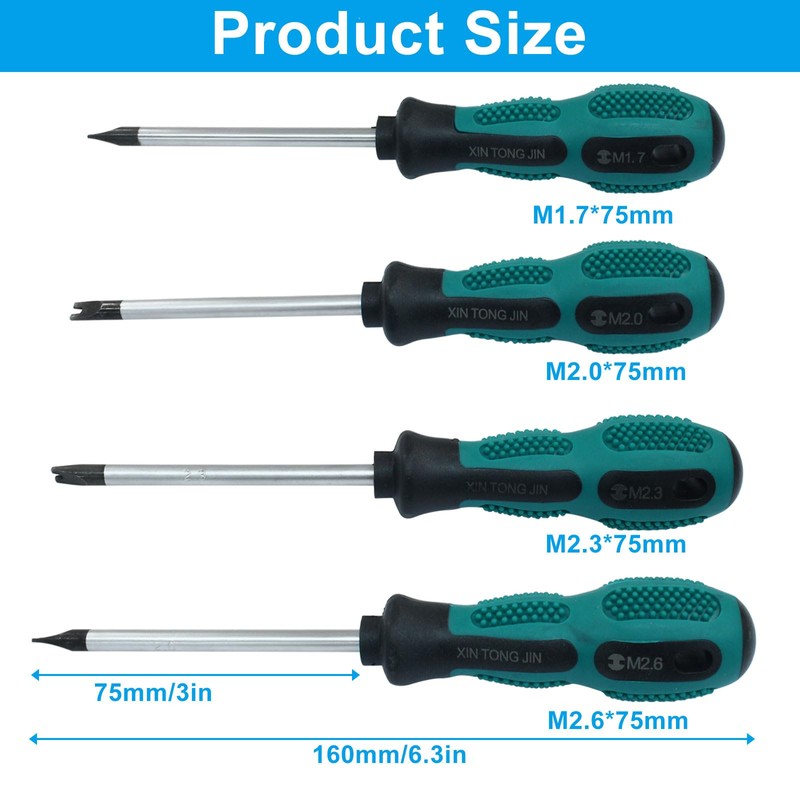 Aracombie 4PCS U-Shaped Screwdriver Set, Multifunctional Hand Tool for Fork/U-Type