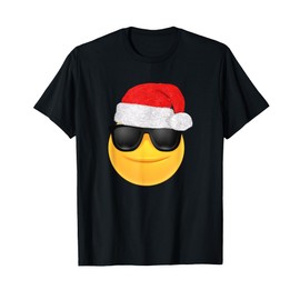 Christmas Emoticon Sunglasses Face Merry Christmas Tee T-Shirt