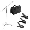 Flashpoint 10' C Light Stand on Turtle Base Kit, Chrome,