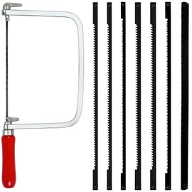 TXErfolg Fretsaw Set Including 7 Saw Blades (14/18/24 Teeth) and Fretsaw Bow for Metal and Wood 360 Degree Rotatable with Wooden Handle Fretsaw with Assorted Saw Blades Precise Cuts Fine Saw Woodwork
