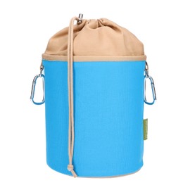 trendfinding Canvas Fabric Clothes Peg Bag with 2 Carabiner Hooks for 200 Pegs, Extra Large and Sturdy, blue-sand, Peg Bag