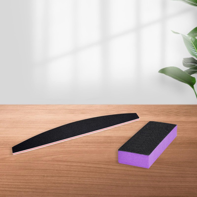 LNAUJS Nail File and Thin Buffer Block, Reusable Black Half