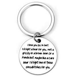 TUCEWP Sister Gifts from Sister I Love You Sister Keychain Flower Gifts for Sister Friends Besties Friendship Keychain for Women Teen Girls Big Little Sister Birthday Gift Christmas Gifts for Sister