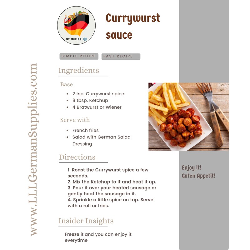 50g (1.76) Currywurst Seasoning - Mild German Curry Powder -