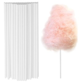 50 Pcs Cotton Candy Sticks, Cotton Candy Cones, Cottons Candys Holder Stick, Solid Color Simple Paper Straws Conesfor Birthday Wedding Party Candys Making