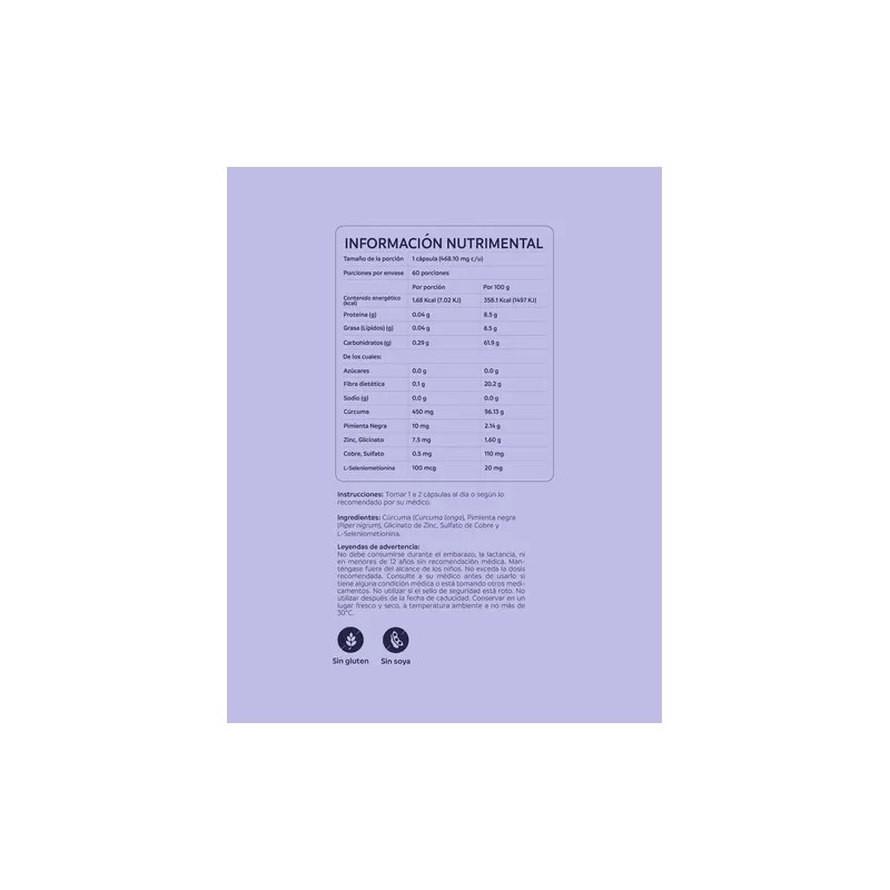 Suplemento Para Tiroides Avanzado Zinc 60 Capsulas Sabor Na